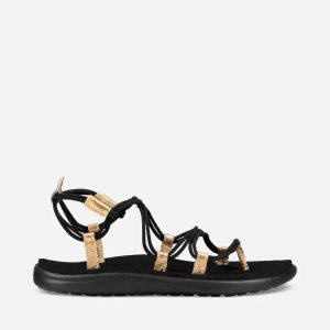 Teva Voya Infinity Metallic Damen Sandalen Schwarz/Gold (Österreich)